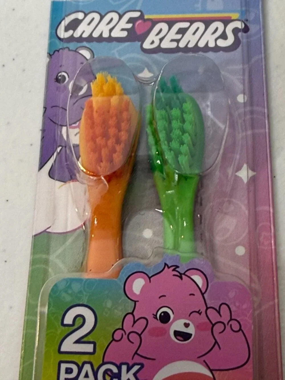 Care Bears 2 Pack Soft Toothbrush Set New